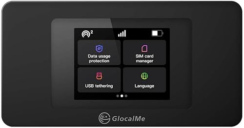 GlocalMe DuoTurbo 4G LTE Hotspot WiFi portátil para viajes en más de 200 países, dispositivo de punto de acceso móvil con datos globales de 1.1 GB