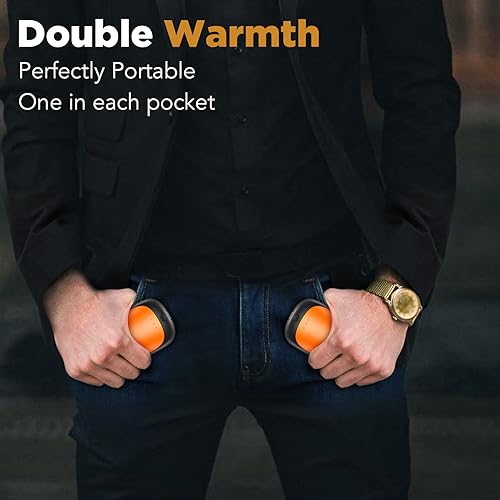 Image of 2 Pack Hand Warmers Rechargeable, Portable Electric Hand Warmers Reusable, USB 2 in 1 Handwarmers, Outdoor /Indoor /Warm Gifts for Men Women