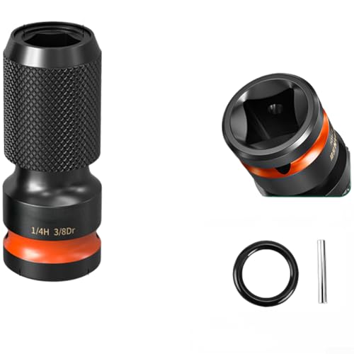 Adaptateur de clé / 2 3/8 /4 vers 6,35 mm - Convertisseur de douilles hexagonales avec verrouillage rapide pour outils électriques et pneumatiques, accessoire de perceuse en métal forgé (B)