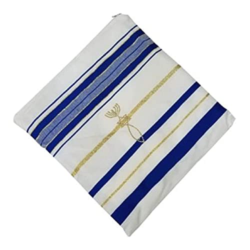 BRTAGG Lenços de oração Talit com bolsa combinando Tallit (182 x 52 cm, Azul)