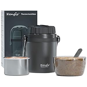 Kengis Thermo-container voor eten, warme gerechten, muesli, 1 l thermische lunchbox voor soepen, warmhoudcontainer voor…