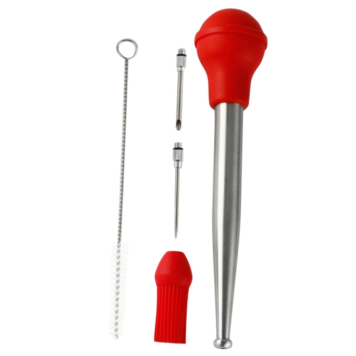 KICHOUSE 2sets Turkey Baster and Seasoning Injector Marinade Pump Tube and Cleaning Brush for Bbq Grilling and Cooking