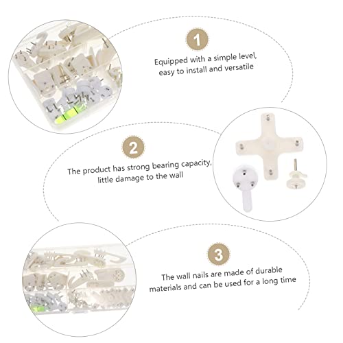 Image of jojofuny Wall Hooks for Frames Traceless Painting Hooks Hard Wall Nails and Easy to Install for Hanging Photos Art Home