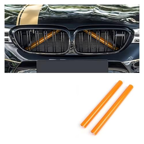Griglia Anteriore 2 Pezzi Front Rene Griglia Di Copertura Telaio Trim Per BMW E60 E61 E65 E66 E85 F44 F52 Supporto Del Radiatore Adesivo Accessori Auto Griglias Griglie(Orange 2 Piece)