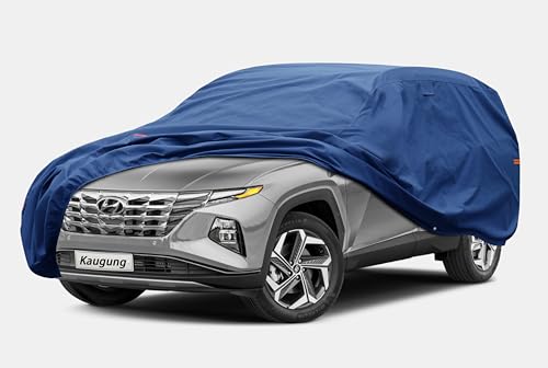 Image of Kaugung Heavy Duty SUV Cover Custom Fit for Hyundai Tuscon (2004-2025),SUV Car Cover Waterproof All Weather with Anti-Theft Lock,Sun, Rain, Dust & Snow Protection.(USA Warehouse,Within 3-7 Days)