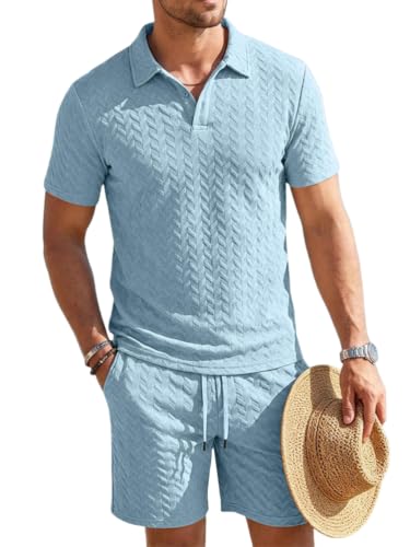 Polo et short homme ensemble 2 pièces sport casual pour survêtement