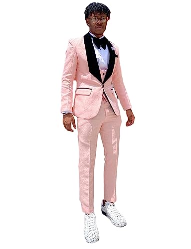 Costume trois pièces jacquard homme pour bal de promo et dîner chic à revers châle sophistiqué