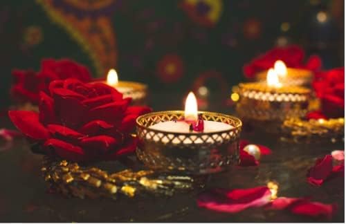 Divyakosh Rangoli Tealight/Candle Holders for Diwali, Event Decoration, Home Decoration, Wedding and Religious Festival (Rose - 8 Pc)