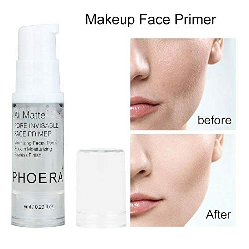 Phoera Face Primer Invisible Pores Base Oil Control Added vitamins Makeup Base Pore Filler Moisturiser Matte Finish Long Lasting Makeup Skin Pore Minimizer UK Cosmetics AquaPurity 6ml - Image 5