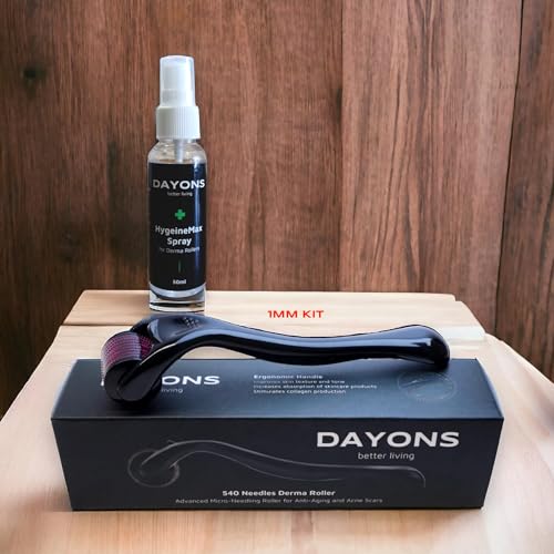 Image of 1.0mm Derma Roller Kit for Face, Beard & Hair Growth - Micro-Needle Roller with Cleanser & Storage Case - Skin Care Tool for Acne Scars, Wrinkles & Stretch Marks (1mm Kit)