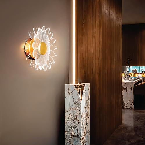 Image of Spiral Gride Glow 3-in-1 LED Wall Light | (Glowing Circular 3-in-1 LED Wall Light, Pack 1) (Artistic Petal Design, Pack of 2)