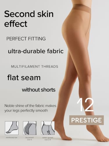 Image of Conte Classic Sheer to Waist Silky Pantyhose Prestige 12 Den