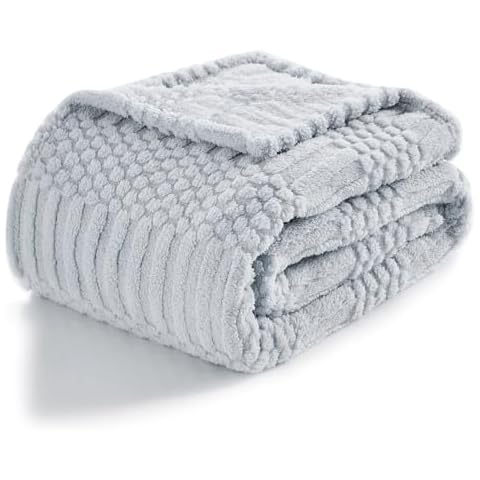 lifein Throw Blanket for Couch - Soft Boho Bed Throw Blanket, Fleece Cozy Blanket, Cute Fluffy Lightweight Blankets&Throws for Sofa,Chair,Home Decor,Woman(50x60in,Light Grey) Cover