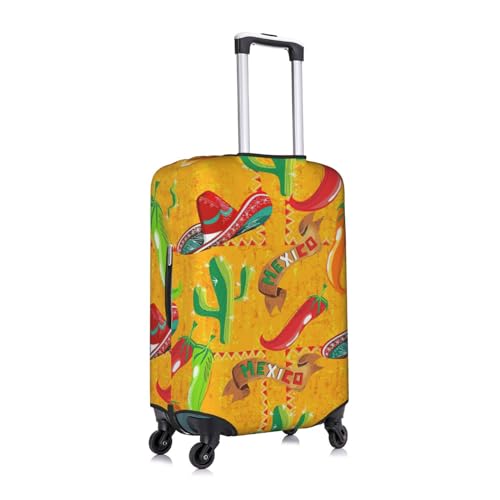 Cactus Hat And Chili Pepper Print Luggage Cover Washable Suitcase Anti-Scratch Suitcase Cover Protective Cover Fits 18-32 Inch3