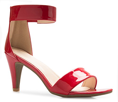 Olivia K Women's Open Toe High Heel Ankle Strap Sandal