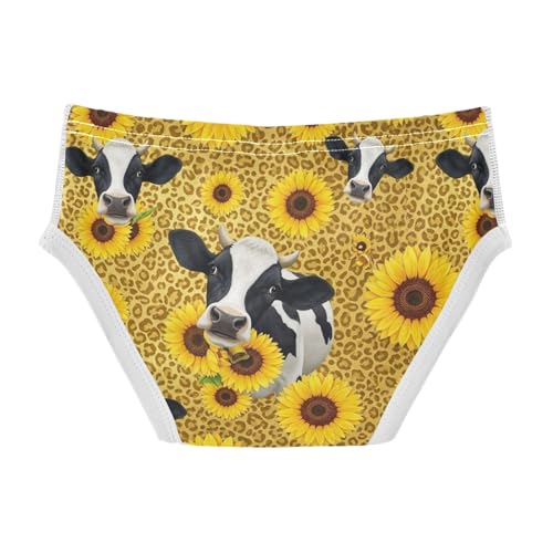 CHIFIGNO Cute Cows Yellow Sunflowers Briefs for Boys Printed Cotton Underwear Toddler Boys Soft Underwear Briefs2