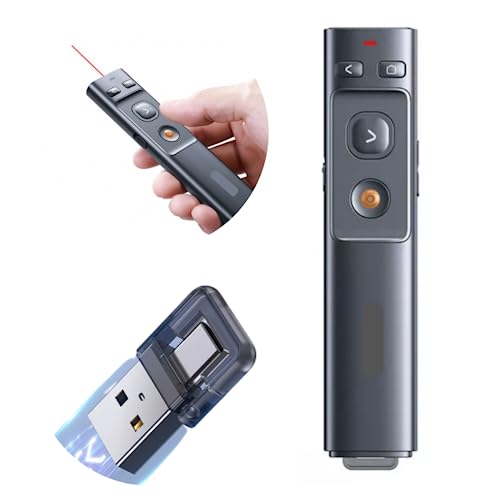 Passador de Slide Apresentador Caneta Laser Compatível Com Windows Linux Macbook Pc Usb-C