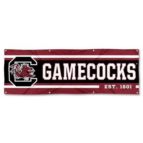 Pancarta South Carolina Gamecocks 2x6 pies con acabado textil resistente
