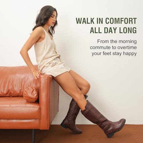 Image of Jeossy Women's 950 Knee High Riding Tall Boots, Comfortable with Metal Buckle and Zipper Boots with Wide Calf and Wide Widths