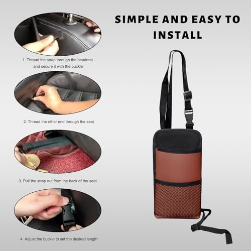 Portavasos grande 2 en 1 para auto con bolsa lateral ajustable miniatura 6