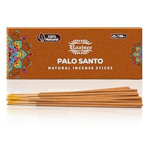 Raajsee Palo Santo Incense Sticks 100 gm Pack-100% Pure Organic Natural Hand Rolled Free from Chemicals-Perfect for Church,Aromatherapy,Relaxation,Meditation,Positivity & Sensual Therapy