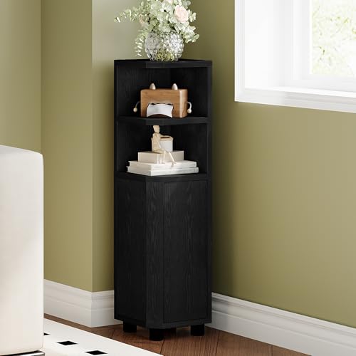 Hzuaneri Corner Cabinet, Small Bathroom Corner Cabinet with Doors, Narrow