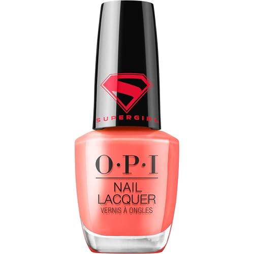 OPI Nail Lacquer Heat Vision | Opaque Bright Warm Coral Crème Chip Resistant Nail Polish x Supergirl Collection