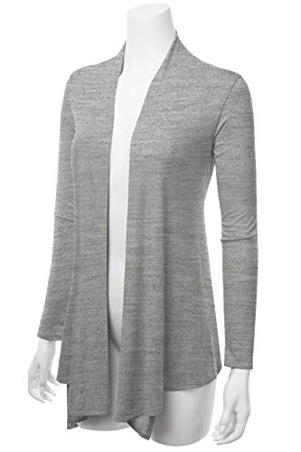 Image of Women's Drape Front Open Cardigan Long Sleeve (S-2X, Made in USA)
