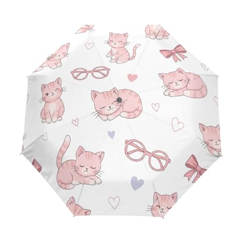 Parapluie rose mignon chatons, l'idée cadeau idéale et utile pour la pluie