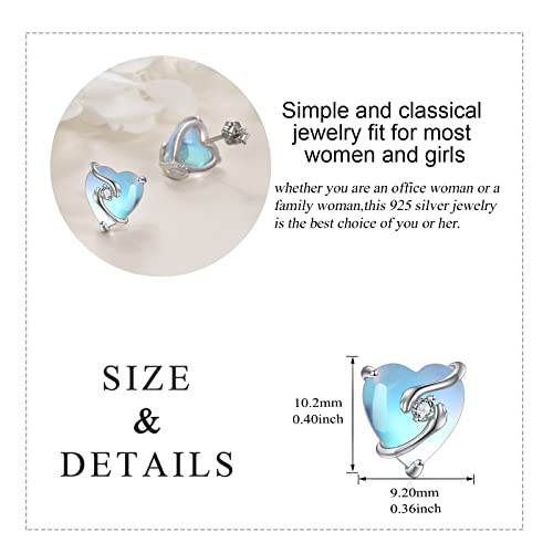 Hug Earrings Sterling Silver Moonstone Hug Hand Stud Earrings Jewelry Gifts For Women Girls #TOP4