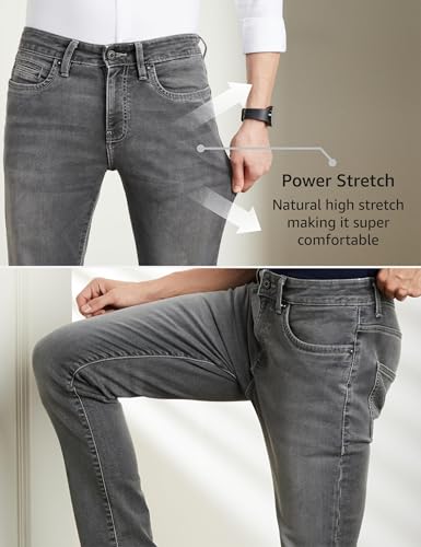 Image of Symbol Premium Men's Slim Fit Stretchable Jeans | Casual Denim | Cotton Stretch | Fashion Shades of Black & Blue (Available in Plus Sizes)