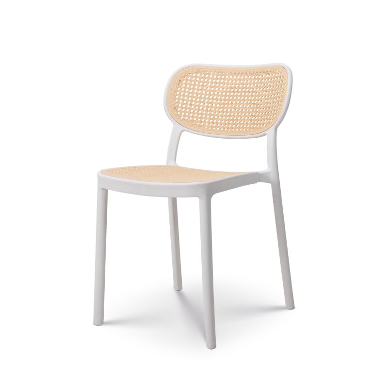 Kosmi Chaise de Salle à Manger Blanche Style Vintage