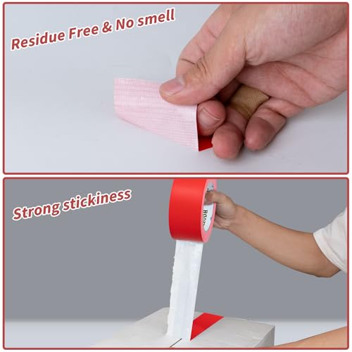Image of Oleitodh 6 Pack Red Duct Tape Heavy Duty,8.3 Mil Thickness,2 Inches x 30 Yards,Strong Industrial Strength,Flexible,No Residue,Waterproof and Tear by Hand,Multi-Use for Indoor & Outdoor Repairs