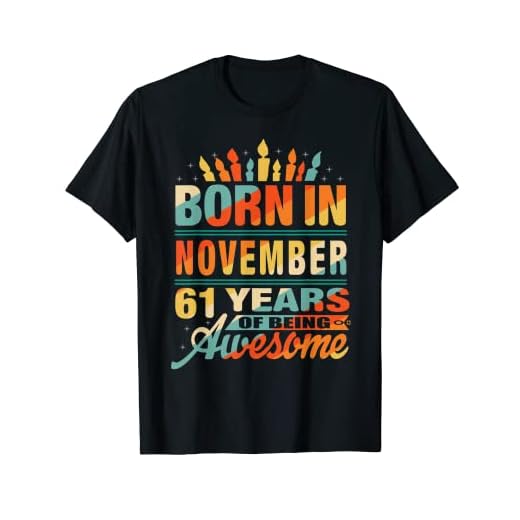 Noviembre de 1960 61 años de edad, regalo de cumpleaños gráfico de vela Camiseta