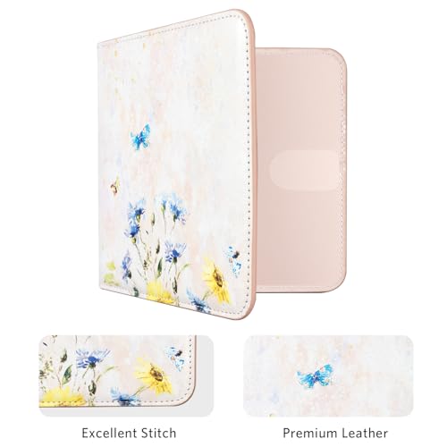 Image of CoBak Car Registration and Insurance Holder - Vehicle Glove Box Car Organizer, Auto Truck Comparment Accessories Case for Essential Document, Driver License, Cards (Oil Painting Pink)