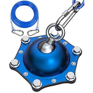 TOPKNOT Dog Tie Out Cable and Stake for Camping,360°Swivel Dog Run- No Tangle,with 30FT Heavy Duty Cable, Runner for Yard – Up to 150LBS,Ideal for Outdoor Camping