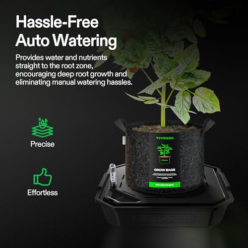 image for VIVOSUN 4-Pack FlexFeed Self-Watering Pots with Grow Bags, Auto Irriga