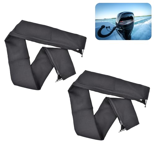 Zesugo 48-Inch Trolling Motor Cable Sleeve, Black Zippered Rigging Organizer and Protector (2-Pack)