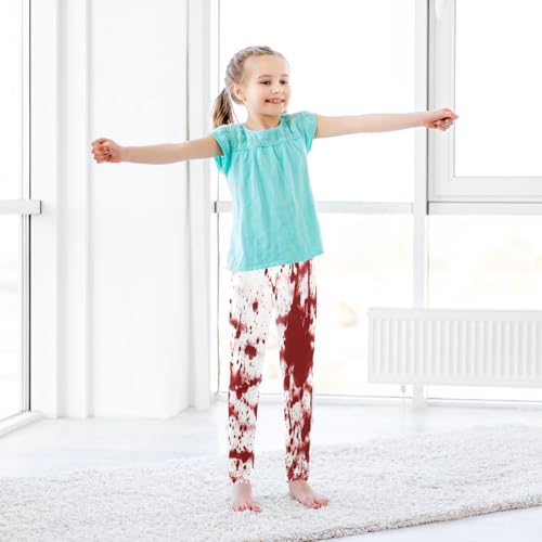 Leggings for Girls Size 9-10 Bloody Splashes Red Soft Comfy Girls' Footless Leggings Funny Kids Teens Printed Yoga Pants for Dance Sports Workout4