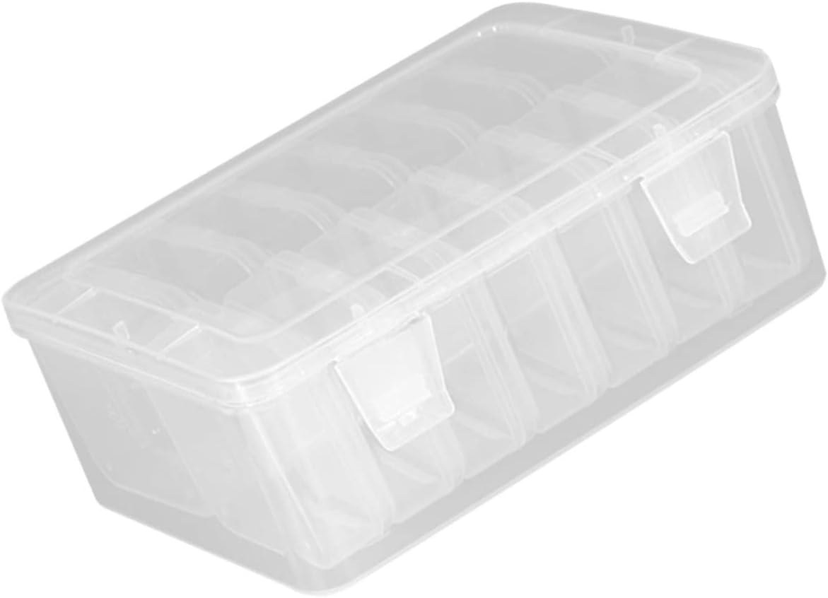 Angoily Plastic Jewelry Organizer Box Lid Multi-Grid Bead Storage Case for Crafting Earring and Necklace Accessories for Jewelry Making Supplies