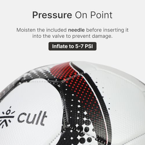 Image of CULT MS Glider Football - Red Size 5 Training & Match Soccer Ball 32-Panel Machine Stitched with High Air Retention Bladder & Soft PVC Outer for Grass & Turf Play