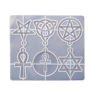 CUCUDAI Hexagram Spiritual Amulet Pendant Resin Casting Mold Celtics Pentagrams Pentacle Star Mold Jewelry Making Tools