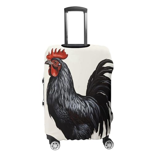 Travel Luggage Cover Elastic Suitcase Protector Anti-Scratch Washable Black Rooster Luggage Sleeve Tsa Approved Carry on Covers Baggage Cover Fits 18-32 Inch Luggages4