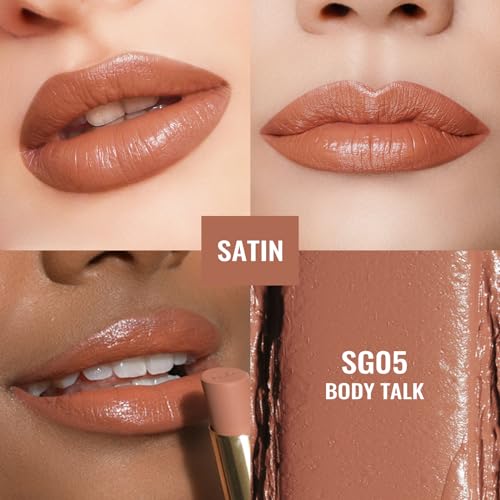 Oulac Satin Matte Lipstick Orange, Brown Long Lasting Lip Stick, Intense Color with Smooth Creamy Texture Lip Colour - Image 3