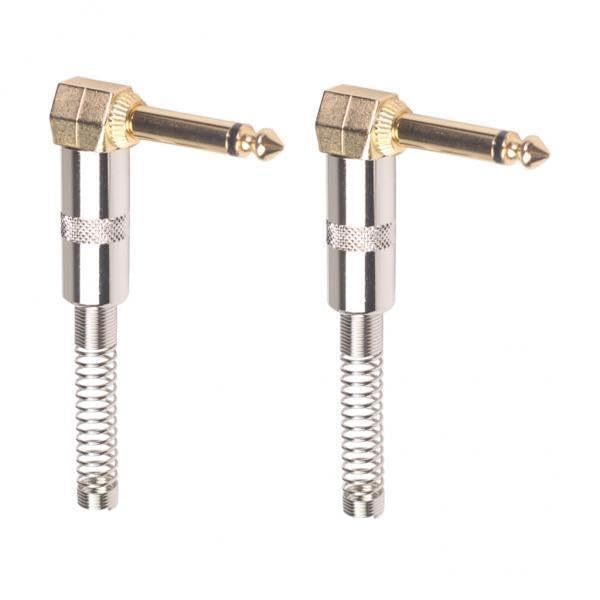 5x2Pieces Zinc Alloy L Shape 6.35mm Mono DIY Jack Plug for Guitar Mic Audio-picture-13