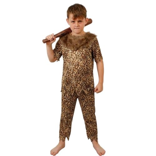 Costume d'homme des cavernes pour enfants avec club gonflable – Déguisement d'habitant des cavernes pour la journée mondiale du livre, les projets...