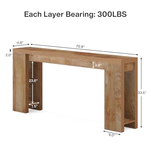 Tribesigns Extra Long Farmhouse Console Table