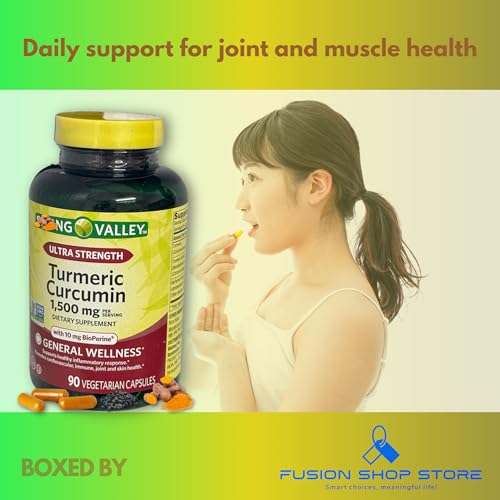 Turmeric Curcumin 1500mg- with Black Pepper Capsules, 90ct (Pack of 1), Boxed by Fusion Shop Store