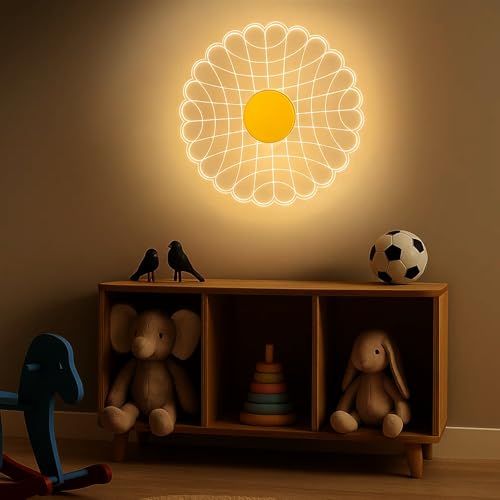 Image of Lamp master Luxury Round Nest 3-Color LED Wall & Ceiling Light | Geometric Acrylic Lamp with Antique Gold Finish | Home Decorative Light, Modern Interiors Wall lamp for Living Room, Bedroom, Bedside