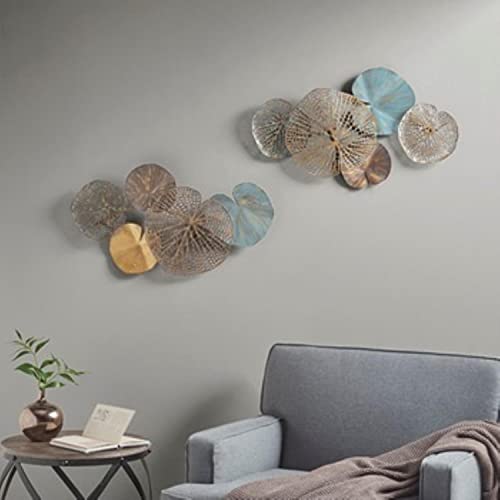 Madison Park Wall Art Living Room Décor - Lenzie Metal Abstract Coastal Decoration, Home Accent Modern Kitchen Dining Decoration, Ready to Hang for Bedroom, 15.7"W x 26.9"L, Multi 2 Piece - Image 2